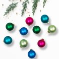 thumbnail image 3 of Northlight Matte Glass Christmas Ball Ornaments - 1.5" (40mm) - Multicolor - 10ct, 3 of 6