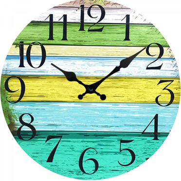 12 Inch Silent Wall Clock Battery-powered No Ticking Vintage Wooden Wall Clock