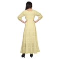 thumbnail image 3 of Moomaya Printed Round Neck 3/4 Sleeve Long Maxi Dress With Drawstring Waist, 3 of 3