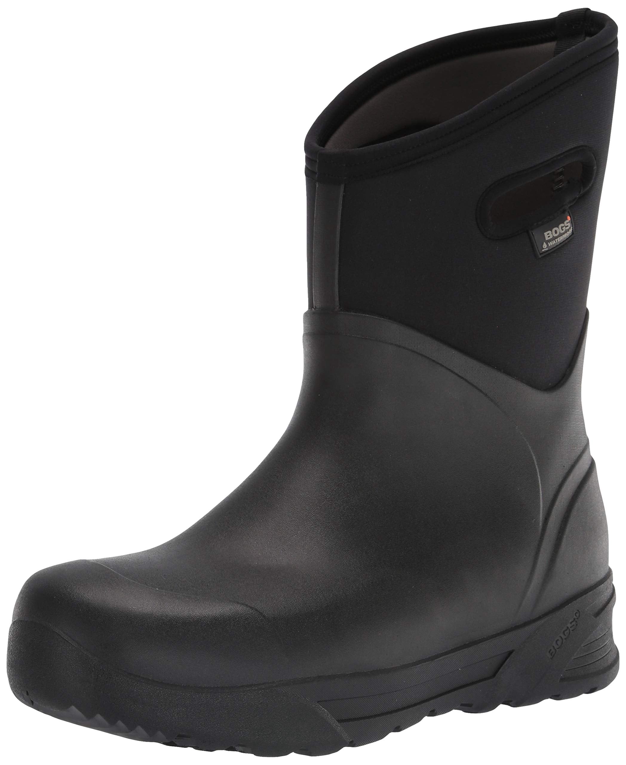 Bogs Men's Bozeman Mid Waterproof Insulated Rain Boot, Black, 7 D(M) US
