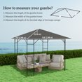 thumbnail image 3 of 10' x 10' Gazebo Replacement Cover, Gazebo Roof Replacement, Grey, 3 of 10