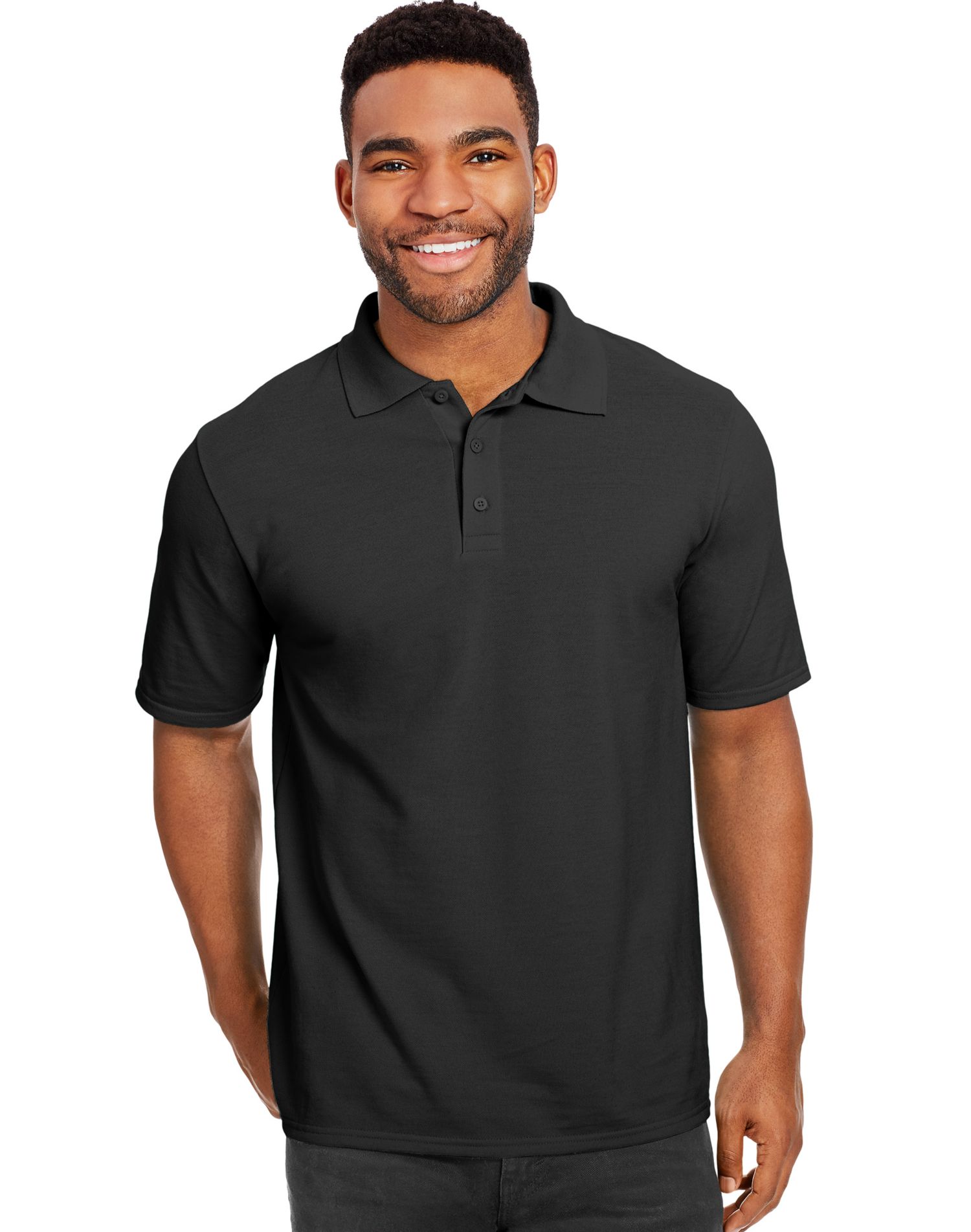 Hanes Polo X-Temp Fresh IQ Piqué pour Hommes, P, Noir