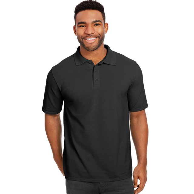 Hanes Polo X-Temp Fresh IQ Piqué pour Hommes, P, Noir