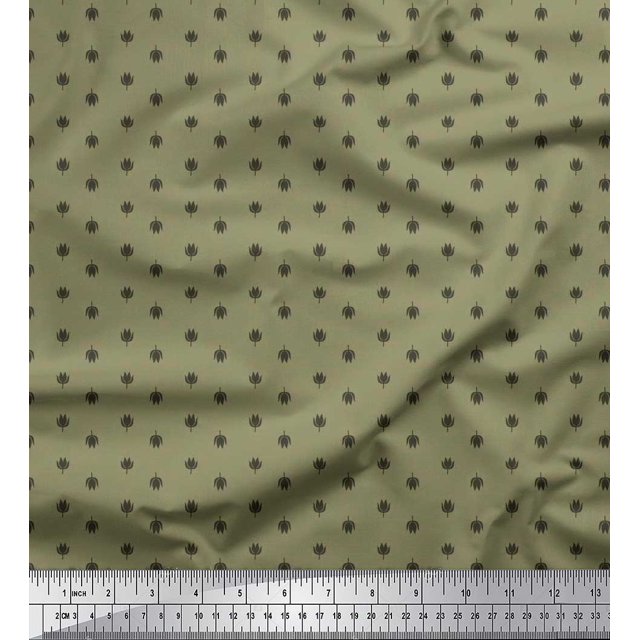 Soimoi Cotton Poplin Fabric Floral Shirting Decor Fabric Printed Yard 56 Inch Wide