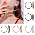 thumbnail image 2 of Women Hoop Earrings Decorative Rhinestone Ear Hoop Ear Clip Jewelry Earrings, 2 of 7
