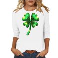thumbnail image 2 of Elvqul Chandails à Col Rond pour Femmes T-Shirts Graphiques Mode Verts Chandail de la Saint-Patrick Manches 3/4 Grande Taille Hauts pour Femmes pour les Fêtes, 2 of 5