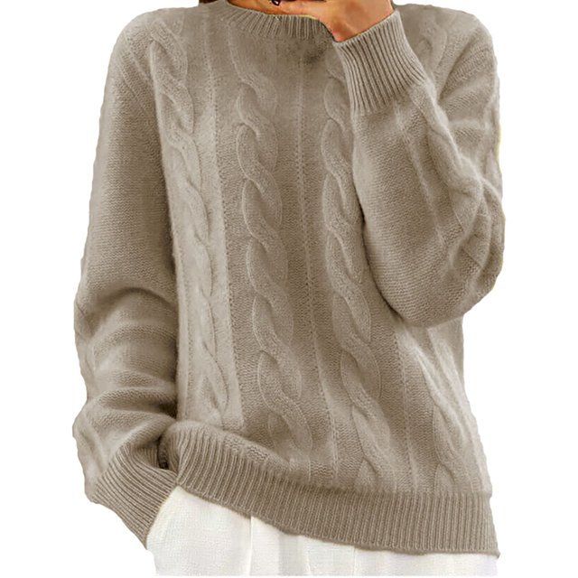 WTXUE Chandail en Coton à Col Semi-Roulé à Manches Longues, Couleur Unie, Chandail avec Chandail de Base, Automne Hiver, Chandail Chaud, Coupe Décontractée, Chandails (Femmes) Taille 10