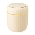 thumbnail image 2 of ZTTD Mini Desktop Trash Can, Press-Type Countertop Wastebasket with Lid, Small Plastic Garbage Can for Bathroom Bedroom Living Room Dressing Table(Yellow), 2 of 9