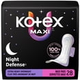 thumbnail image 1 of Kotex Overnight Maxi Pads with Wings, Extra Heavy Absorbency, 28 Count, 1 of 7