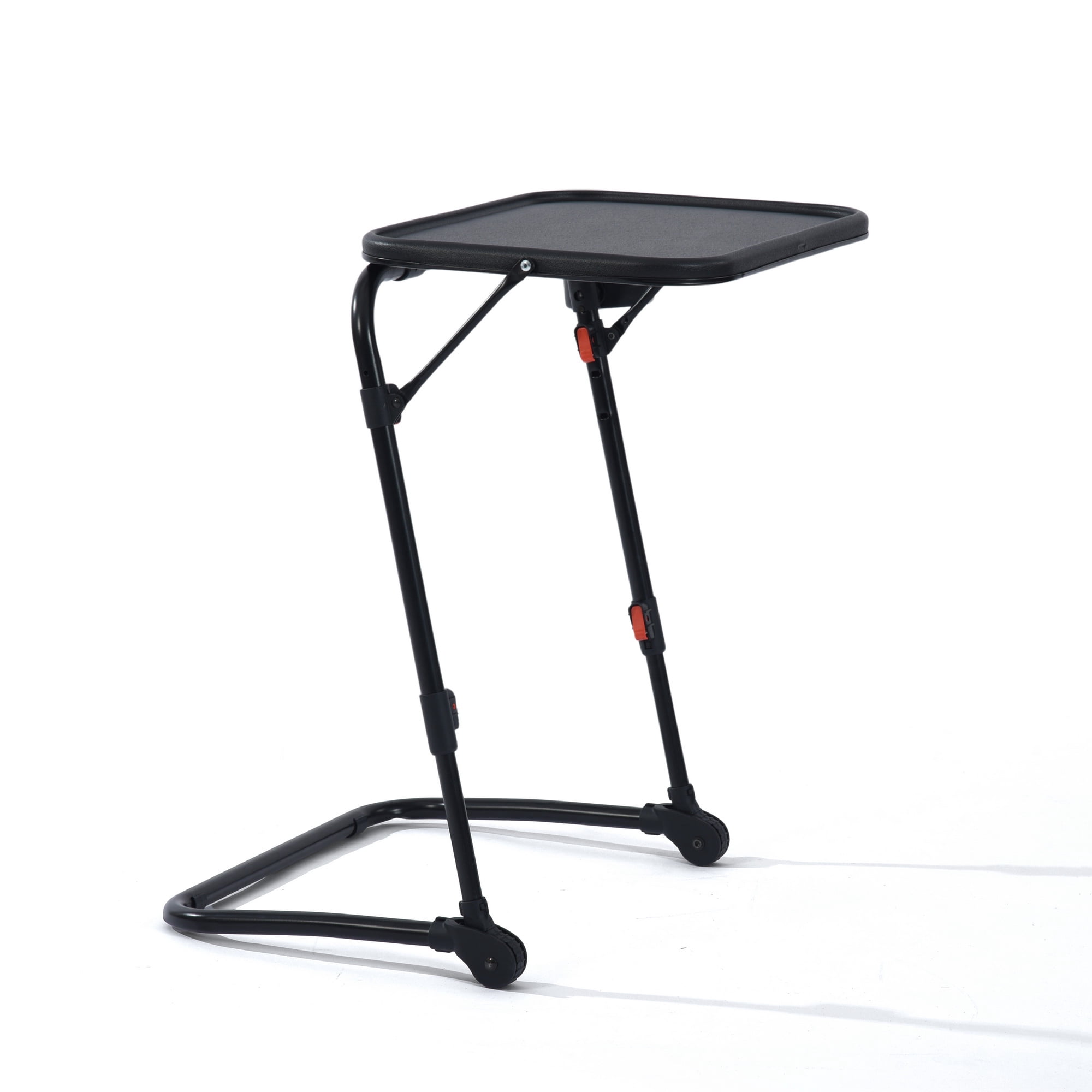 Homy Casa table plateau pliante 1 pièce 21,26 po, hauteur réglable avec porte-gobelet pour canapé-lit, noire