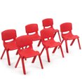 thumbnail image 1 of Patiojoy 6-Piece Plastic Kids Chair Modern Stackable Learning Chairs Red, 1 of 10