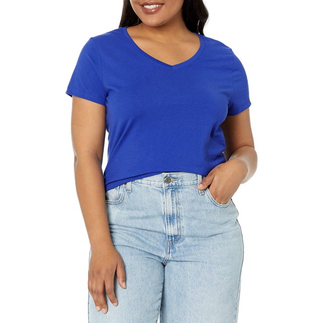 Deep Royal T-Shirt Col en V pour Femmes X-Temp - Taille 3TG