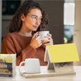thumbnail image 2 of BALGELI Small Bookshelf, Triangle Book Holder, Wood Short Mini Book Rest, Simple Bookcase for Bedroom Nightstand Office Desk Library or Table Centerpiece Decor for Coffee and Book Lover-Beige, 2 of 5