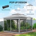 thumbnail image 4 of 11'x11' Pop Up Gazebo 2-Tier Soft Top Gazebo w/ Mesh Netting, Light Grey, 4 of 10