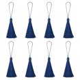 thumbnail image 1 of Unique Bargains 6.5' Silky Bookmark Tassels with Loop for DIY Craft Accessory, 8Pack Dark Blue, 1 of 5