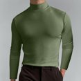thumbnail image 1 of zanvin Chandail à Col Roulé Demi-Manches Longues pour Hommes, Basique, Ajusté, Vert, P, 1 of 5