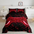 thumbnail image 2 of Erosebridal Red Gamepad Bedding Twin Comforter Set, Gradient Geometry Down Comforter, Gaming Sports Decor, Breathable 2pcs, 2 of 7