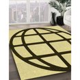 thumbnail image 3 of Ahgly Company Tapis d'Intérieur Lavable à la Machine, Carré, Transitionnel, Jaune Moutarde, Tapis de Zone, 3 Pieds Carré, 3 of 7