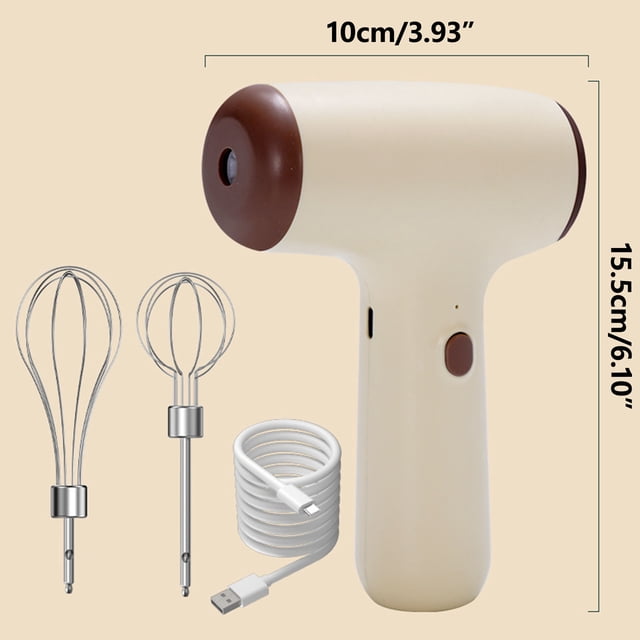 LSLJS Dual Rod Single Gear Portable Wireless Charging Mode, Household Hand-Held Winding Foam, 304 Stainless Steel Electric Mixer, Kitchen Utensils & Gadgets