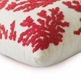 thumbnail image 2 of The HomeCentric Housse de Taie Euro, Ensemble de 2 Taies Euro Décoratives Rouges, 26x26 Pouces (65x65 cm), Housses d'Oreiller Format Euro en Lin, Coraux, Algues Marines, Perlées, Style Plage Taies Européennes - Coraux Rouges, 2 of 3