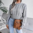 thumbnail image 4 of EGNMCR Chandails pour Femmes Mode Décontractée Manches Longues Ajouré Chandail Tricoté de Base, Cadeaux pour Femmes, 4 of 4