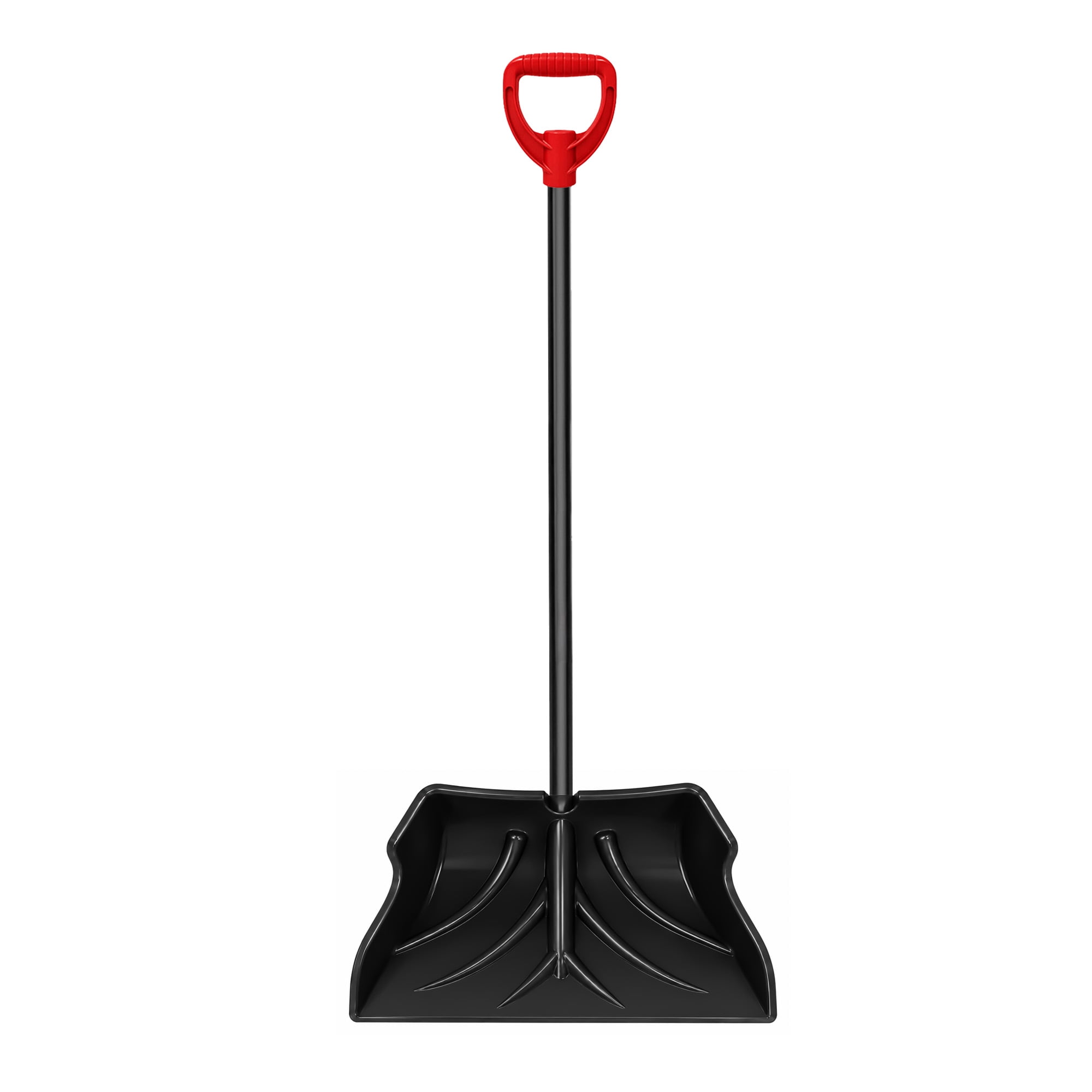 Era Eclipse 24-inch Snow Scoop Shovel with Straight Steel Shaft, Black and Red