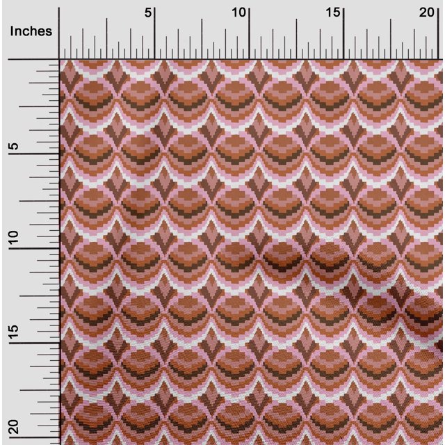 oneOone Polyester Lycra Fabric Waves Flame Stitch Fabric Prints By Yard 56 Inch Wide