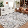 thumbnail image 2 of HOMERRY Area Rug 5' x 7' Tribal Rug for Living Room Washable Rug Stain Resistant Non-Shed Carpet Geometric Print Low Pile Mat, Blue, 2 of 7