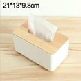 thumbnail image 2 of Wood Tissue Box Cover for Disposable Paper Facial Tissues, Wooden Rectangular Tissue Box Holder for Storage on Bathroom Vanity, Night Stand, Desk, 2 of 5