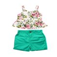 thumbnail image 3 of Toddler Girls Floral Print Cropped Tops+Solid Color Shorts Clothes Set, 3 of 8
