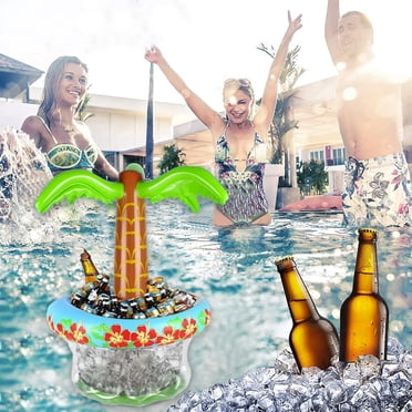 Yhmxh Organisateurs et Rangement de Cuisine Grande Glacière Gonflable Thème Plage Déco Fête à la Piscine Décorations Océans Jungle Thème Tropical Été Extérieur Boisson Glacière Plastiques Glacière Gonflable