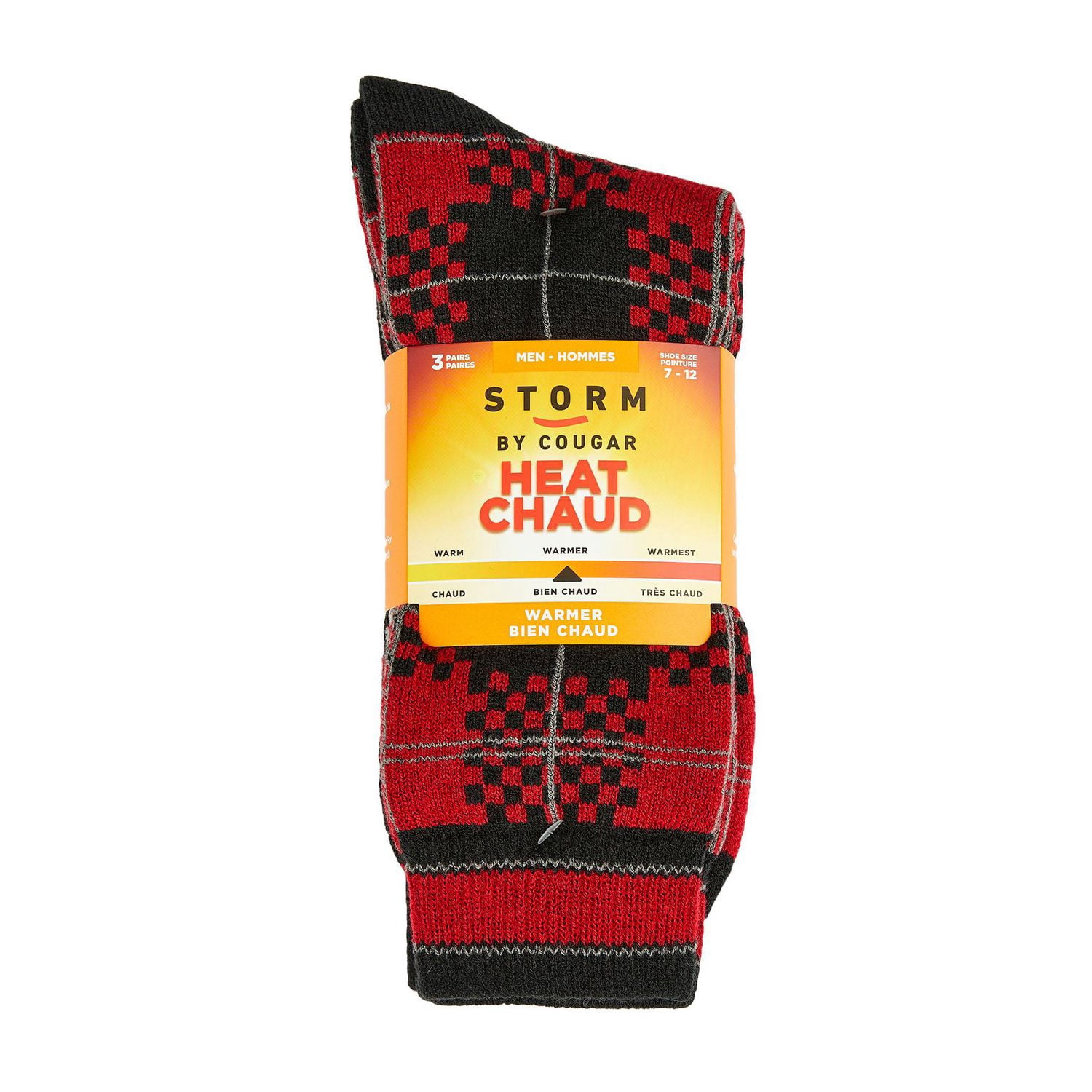 Storm by Cougar Men's 3 Pair Pack Heat Crew Socks