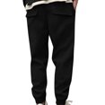 thumbnail image 3 of Pants for Men, Mens Fashion Drawstring Elastic Waist Solid Color Casual Sweat Length Pants, 3 of 6
