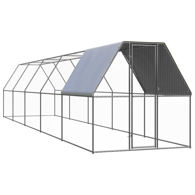 vidaXL Cage à Poulet Extérieure 2x10x2 m Acier Galvanisé
