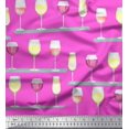 thumbnail image 1 of Soimoi Moss Georgette Fabric Wine Glass Bar Print Fabric by the Yard 42 Inch Wide, 1 of 3