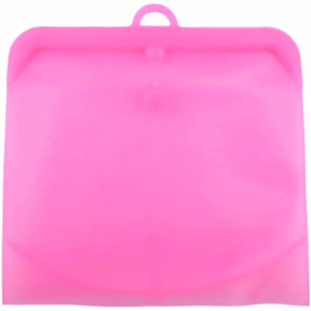 Sac de Rangement en Silicone Réutilisable Sandwich Scellé Congélateur Liquide Collation Lunch Fruit Produit / et Cuisson (1) Sacs de Congélation (Rose Vif, B)