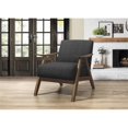 thumbnail image 2 of Pemberly Row Mid-Century Fabric Upholstered Accent Chair in Dark Gray, 2 of 7