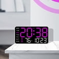 thumbnail image 4 of Meitianfacai Digital Wall Clock LED Digital Wall Clock With Large Display Alarm Clock With Digital Calendar Suitable For Living Room Bedroom Office Store, Purple, 4 of 6