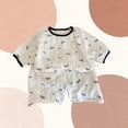 thumbnail image 3 of Ensemble de Pyjama pour Filles, Manches Courtes 2 Pcs, Confort Estival Frais, pour Soirée Pyjama à la Maison et Voyage, 3 of 7
