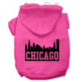 thumbnail image 1 of Chicago Skyline Screen Print Pet Hoodies Bright Pink Size Sm (10), 1 of 1