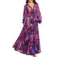 thumbnail image 2 of KEINXS Robe Maxi Bohème pour Femmes, Robe d'Été Tropicale à Fleurs, Manches Longues, Coupe Ample, Robe de Plage, 2 of 7