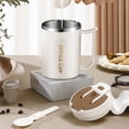 thumbnail image 4 of EGNMCR Rangement et Organisation Bacs de Rangement Tasse à Café Portable Tasse en Acier Inoxydable à Double Couche avec Couvercle et Poignée Tasse à Café Isolée Chauffable par Induction pour Voyage Camping Bureau Tasse à Café, 4 of 7