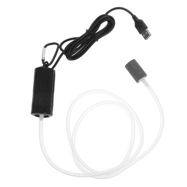 Miangastore 1 Pack Accessoires d'Aquarium Pompe à Oxygène avec Silencieux à Plusieurs Niveaux et Format Compact 2.5x1.2x1.2 Po