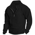 thumbnail image 1 of FAIWAD Men's Sweatshirt Long Sleeve Drop Shoulder Casual Sweatshirt Half Zip Plus Size Pullover Tops, 1 of 3