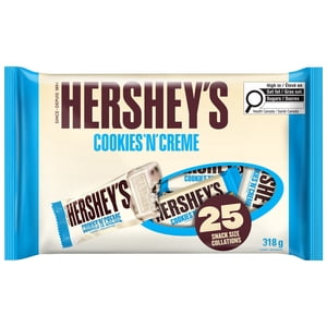 HERSHEY'S COOKIES N CRÈME Snack Size Candy Bars,
