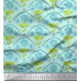 thumbnail image 1 of Soimoi polyester Crepe Fabric Leaves,Floral & Scale Geometric Decor Fabric Printed Yard 52 Inch Wide, 1 of 1