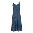 thumbnail image 5 of Ovzne Robes pour Femmes Robe pour Femme Robes d'Été pour Femmes Imprimé Sans Manches Col Rond Robe Décontractée Longues Robes Grande Taille Maxi Robe Imprimée Liquidation, 5 of 5