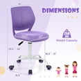 thumbnail image 4 of Giantex Kids Desk Chair, Adjustable Swivel Chair for Children, Armless Mesh Task Student Study Chair w/Lumbar Support & Adjustable Height, Rolling Computer Chair, Purple, 4 of 8