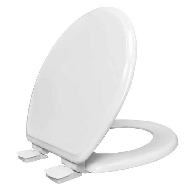 MAINSTAYS 17" WOOD SLOW-CLOSE TOILET SEAT IN WHITE