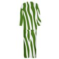 thumbnail image 4 of TIMIFIS Ensemble 2 Pcs pour Femme d'Automne, T-Shirt à Col Rond à Manches Longues et Pantalon à Jambe Grand, Tenues Décontractées Amples à Rayures Imprimées, 4 of 5